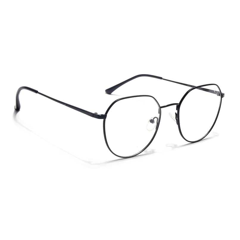 Voyage Metal Master Shine Black Round Eyeglasses for Men & Women - MG5025-C2