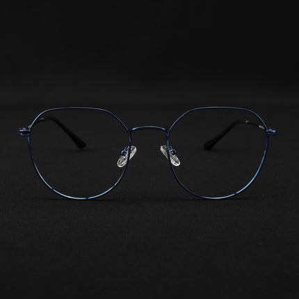 Voyage Metal Master Blue Round Eyeglasses for Men & Women - MG5027-C4