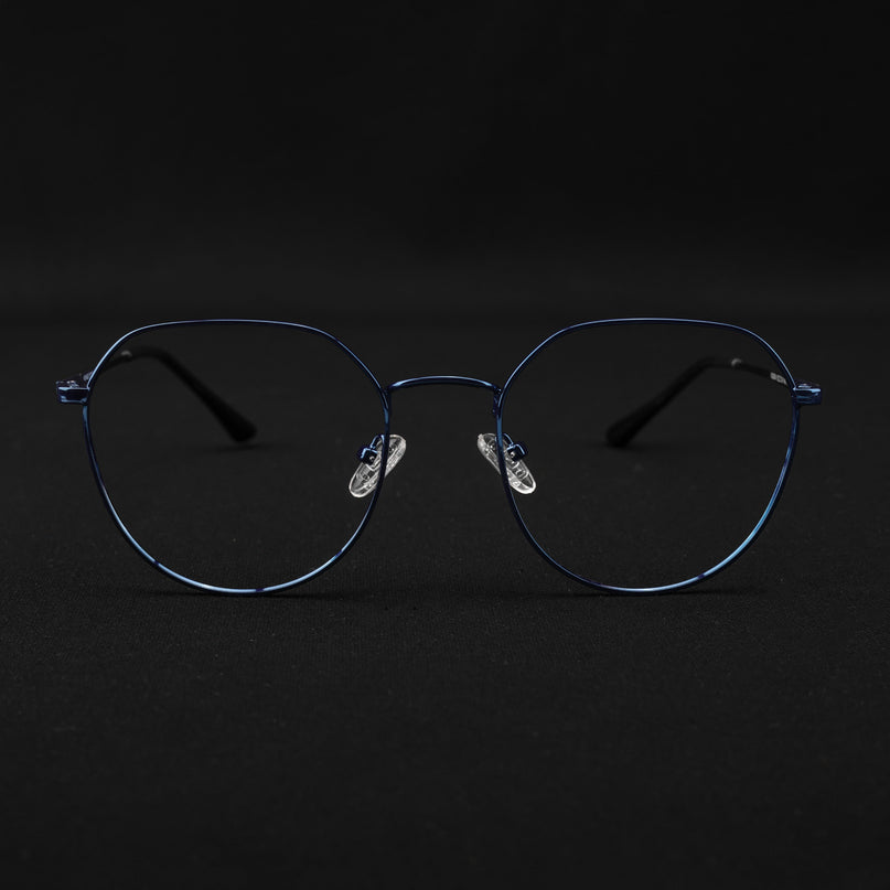 Voyage Metal Master Blue Round Eyeglasses for Men & Women - MG5027-C4