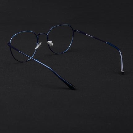 Voyage Metal Master Blue Round Eyeglasses for Men & Women - MG5027-C4