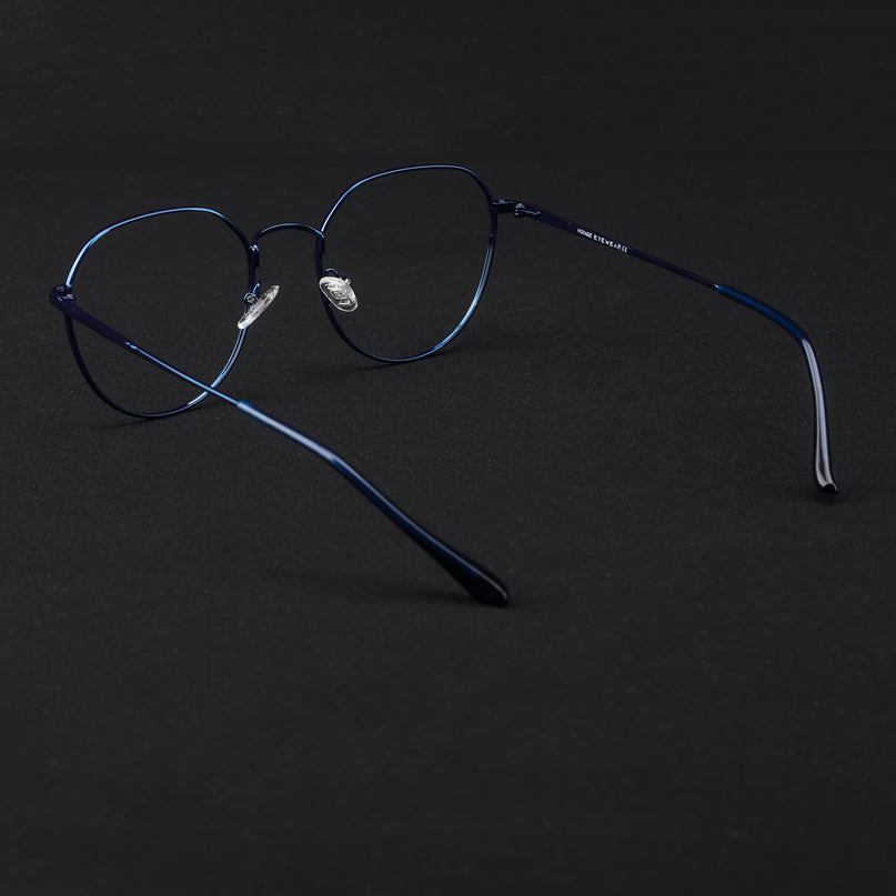 Voyage Metal Master Blue Round Eyeglasses for Men & Women - MG5027-C4