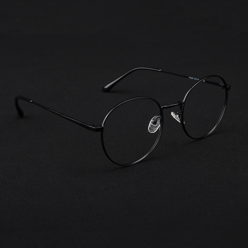 Voyage Metal Master Matt Black Round Eyeglasses for Men & Women - MG5028-C1