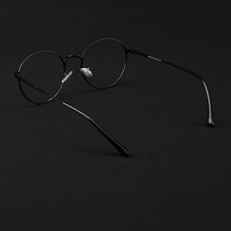 Voyage Metal Master Matt Black Round Eyeglasses for Men & Women - MG5028-C1