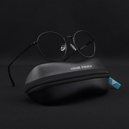 Voyage Metal Master Shine Black Round Eyeglasses for Men & Women - MG5029-C2