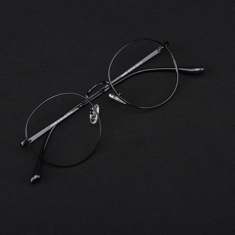 Voyage Metal Master Shine Black Round Eyeglasses for Men & Women - MG5029-C2