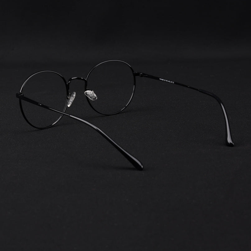 Voyage Metal Master Shine Black Round Eyeglasses for Men & Women - MG5029-C2