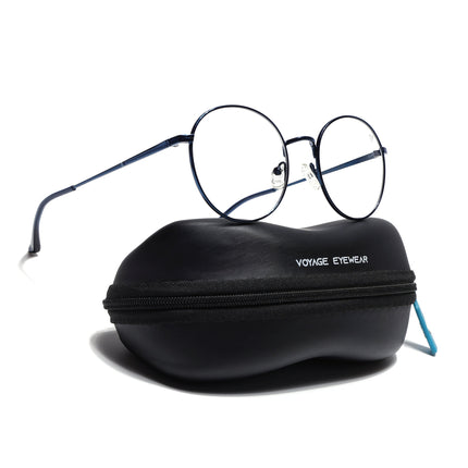 Voyage Metal Master Blue Round Eyeglasses for Men & Women - MG5031-C4