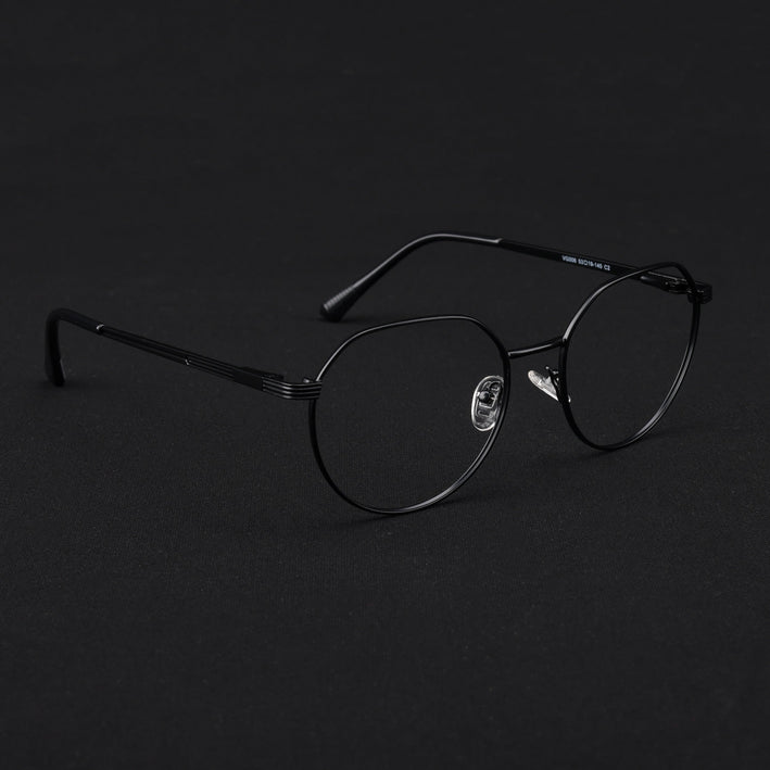 Voyage Metal Master Matt Black Round Eyeglasses for Men & Women - MG5032-C1