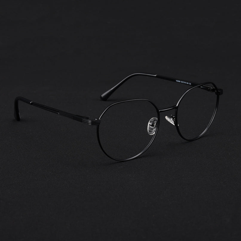 Voyage Metal Master Matt Black Round Eyeglasses for Men & Women - MG5032-C1