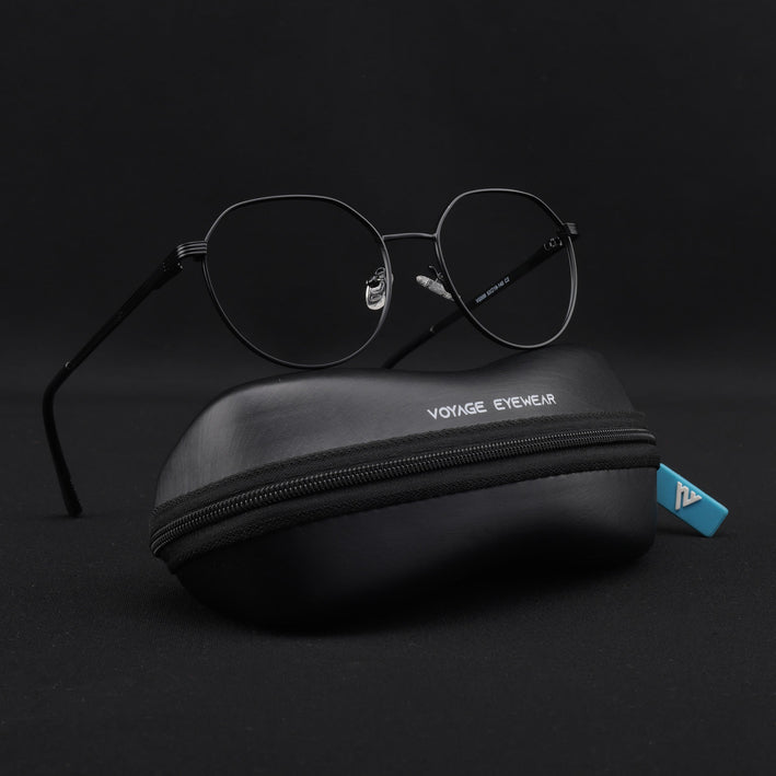 Voyage Metal Master Matt Black Round Eyeglasses for Men & Women - MG5032-C1