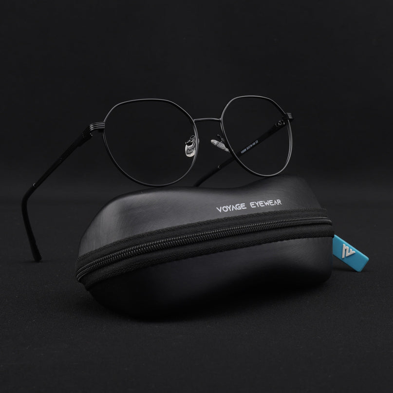Voyage Metal Master Matt Black Round Eyeglasses for Men & Women - MG5032-C1