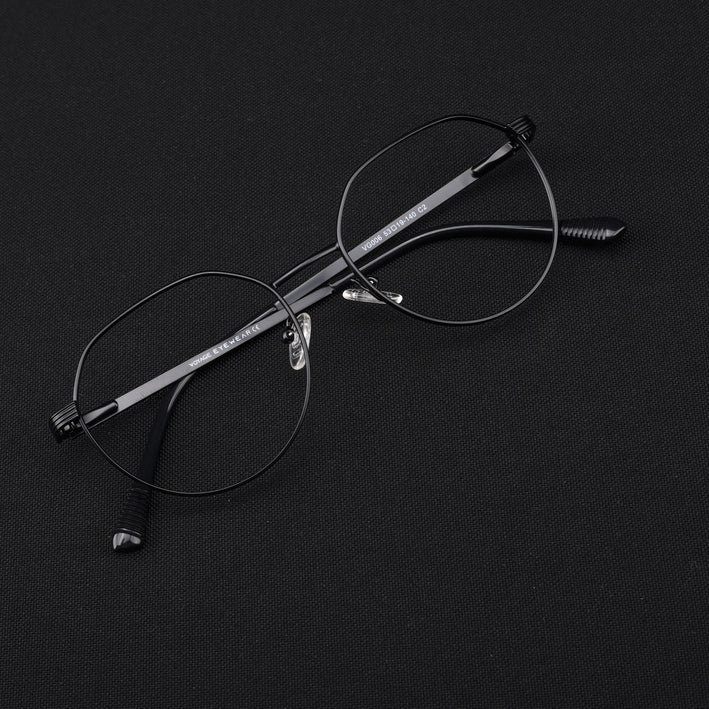 Voyage Metal Master Matt Black Round Eyeglasses for Men & Women - MG5032-C1
