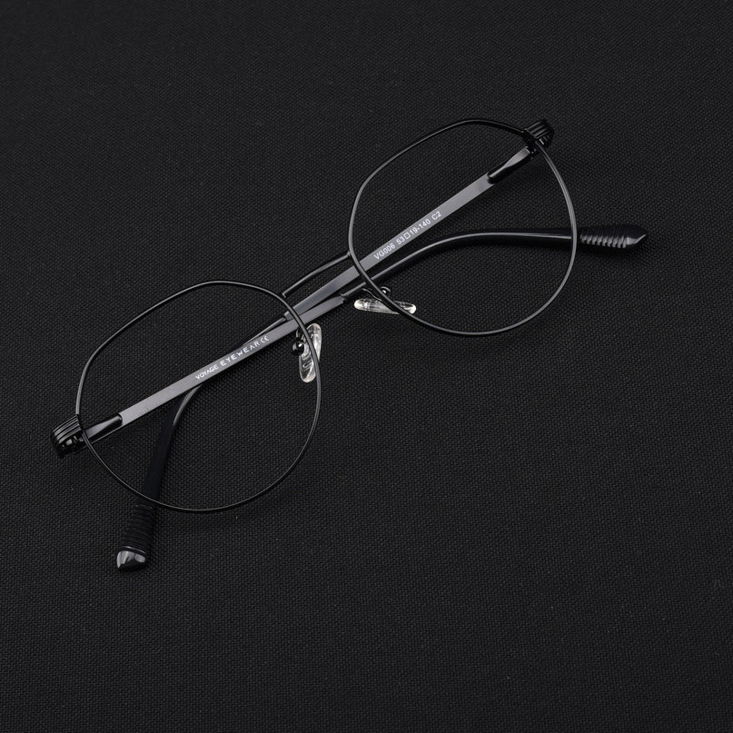 Voyage Metal Master Matt Black Round Eyeglasses for Men & Women - MG5032-C1