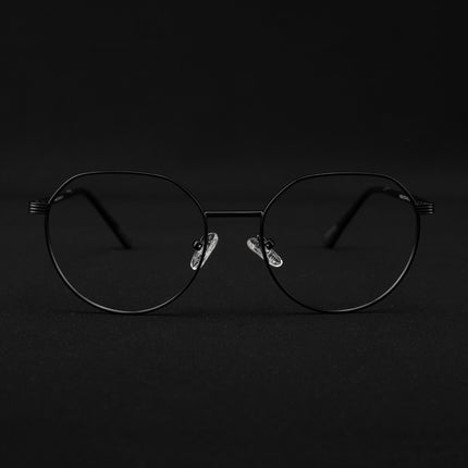 Voyage Metal Master Matt Black Round Eyeglasses for Men & Women - MG5032-C1