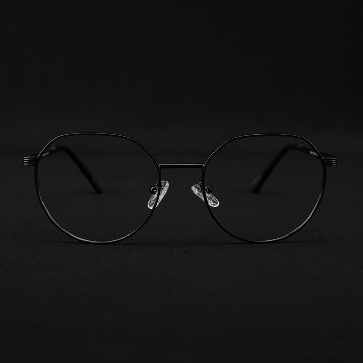 Voyage Metal Master Matt Black Round Eyeglasses for Men & Women - MG5032-C1