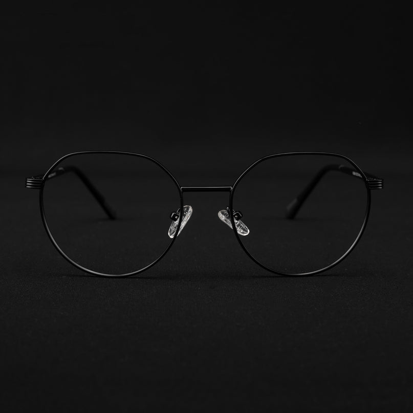 Voyage Metal Master Matt Black Round Eyeglasses for Men & Women - MG5032-C1