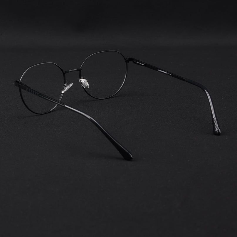 Voyage Metal Master Matt Black Round Eyeglasses for Men & Women - MG5032-C1