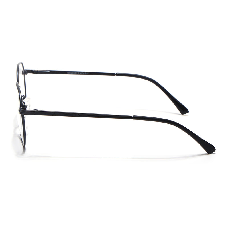 Voyage Metal Master Matt Black Round Eyeglasses for Men & Women - MG5032-C1