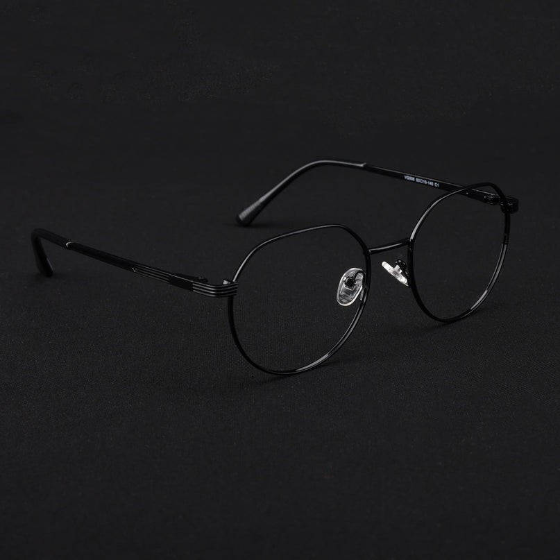 Voyage Metal Master Shine Black Round Eyeglasses for Men & Women - MG5033-C2