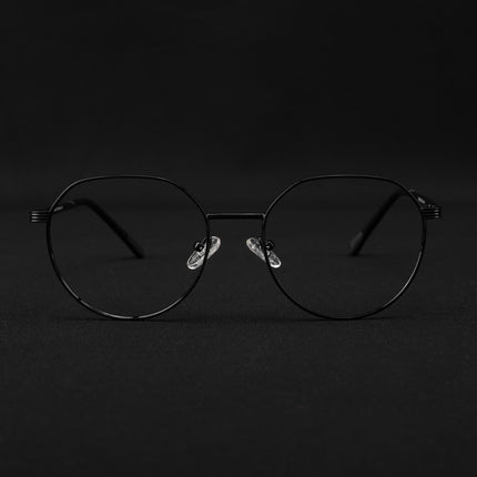 Voyage Metal Master Shine Black Round Eyeglasses for Men & Women - MG5033-C2
