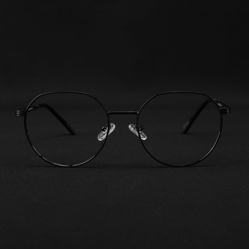 Voyage Metal Master Shine Black Round Eyeglasses for Men & Women - MG5033-C2