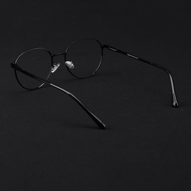 Voyage Metal Master Shine Black Round Eyeglasses for Men & Women - MG5033-C2