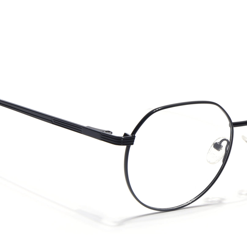 Voyage Metal Master Shine Black Round Eyeglasses for Men & Women - MG5033-C2