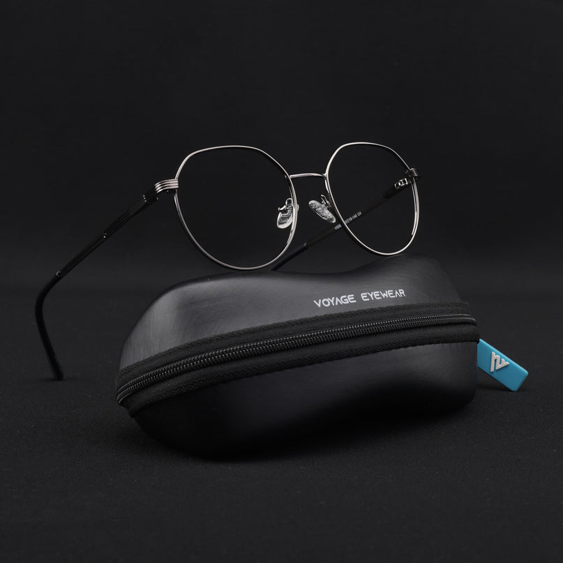 Voyage Metal Master Grey Round Eyeglasses for Men & Women - MG5034-C3