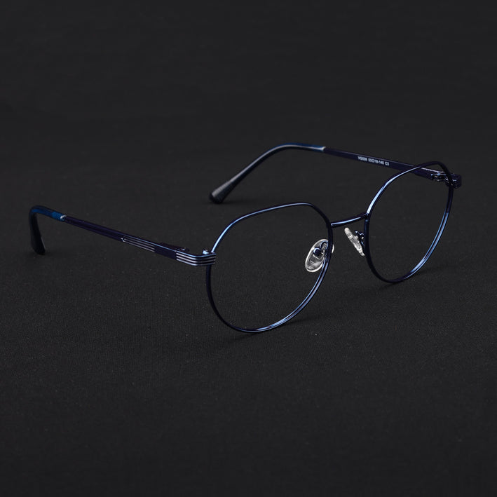Voyage Metal Master Blue Round Eyeglasses for Men & Women - MG5035-C4