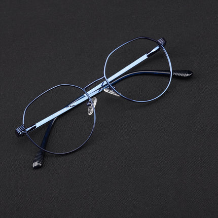 Voyage Metal Master Blue Round Eyeglasses for Men & Women - MG5035-C4