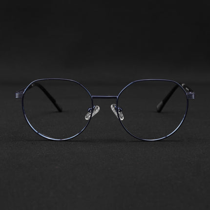 Voyage Metal Master Blue Round Eyeglasses for Men & Women - MG5035-C4