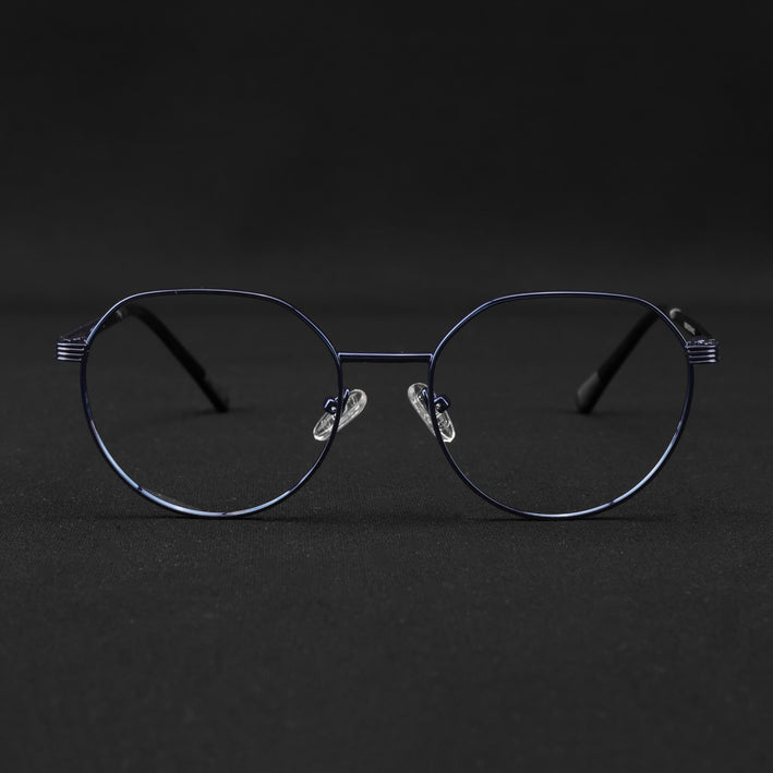 Voyage Metal Master Blue Round Eyeglasses for Men & Women - MG5035-C4