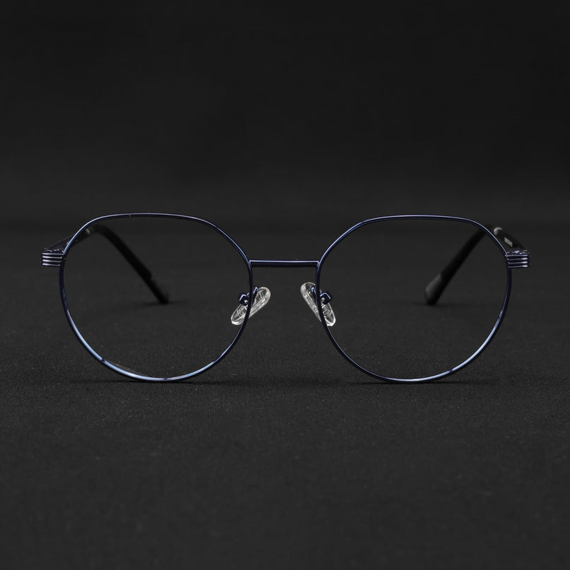 Voyage Metal Master Blue Round Eyeglasses for Men & Women - MG5035-C4