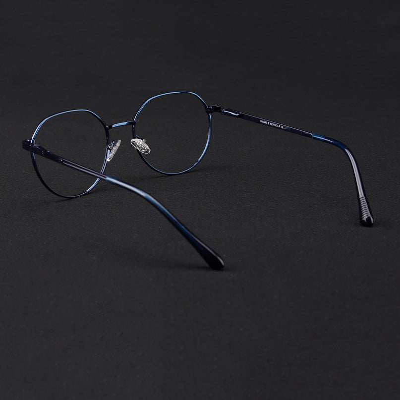 Voyage Metal Master Blue Round Eyeglasses for Men & Women - MG5035-C4