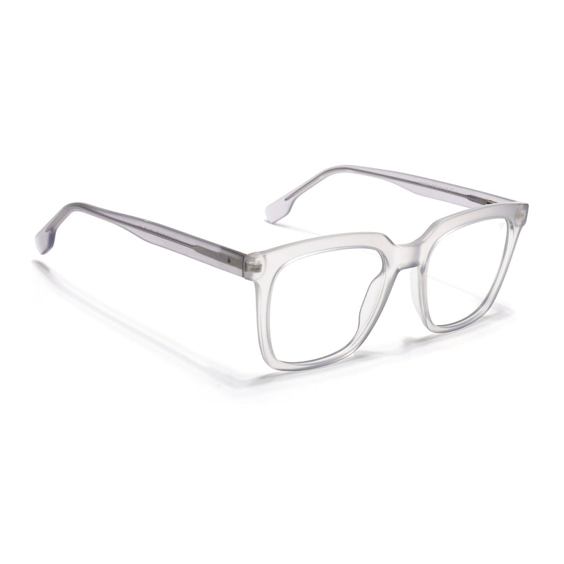 Voyage Transparent Grey Square Eyeglasses for Men & Women - MG4887-C2