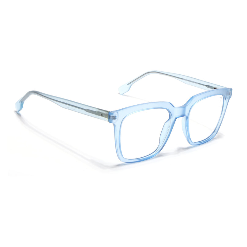Voyage Transparent Blue Square Eyeglasses for Men & Women - MG4889-C4