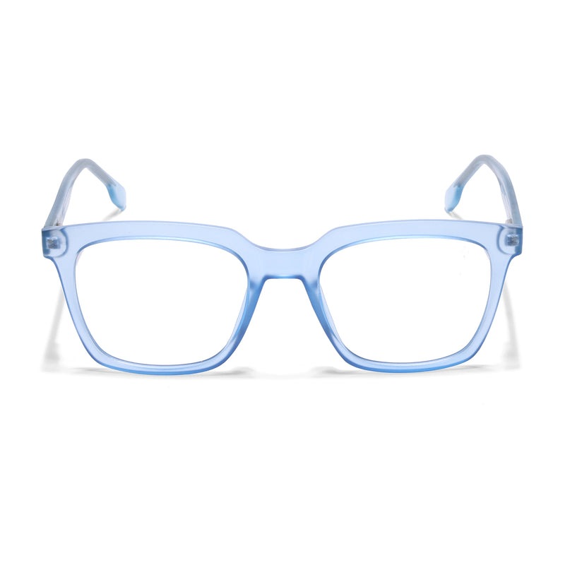 Voyage Transparent Blue Square Eyeglasses for Men & Women - MG4889-C4