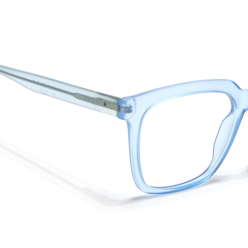 Voyage Transparent Blue Square Eyeglasses for Men & Women - MG4889-C4