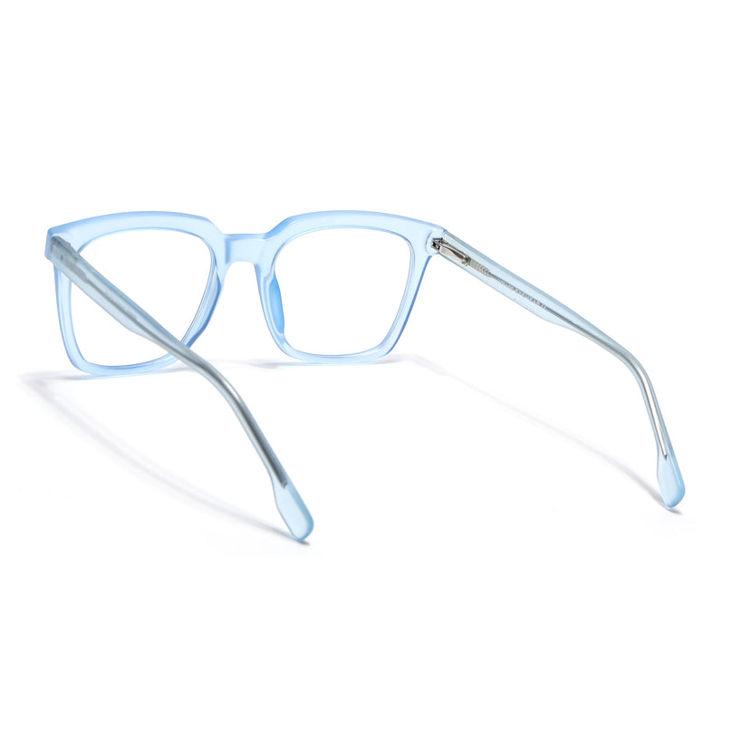 Voyage Transparent Blue Square Eyeglasses for Men & Women - MG4889-C4