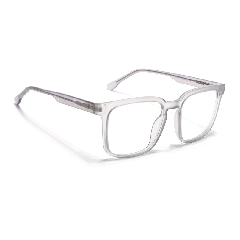 Voyage Transparent Grey Square Eyeglasses for Men & Women - MG4897-C2