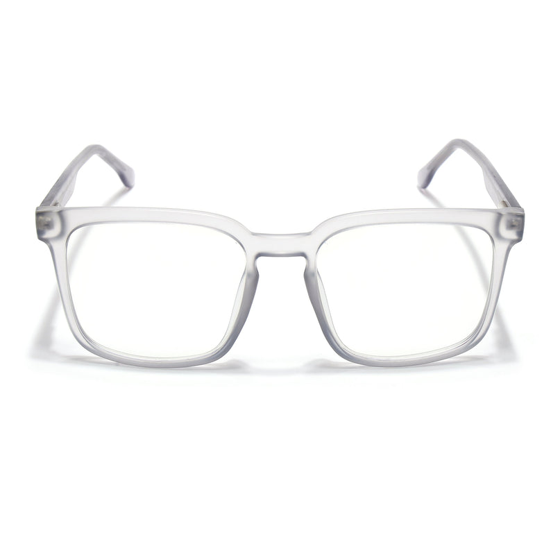 Voyage Transparent Grey Square Eyeglasses for Men & Women - MG4897-C2