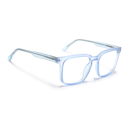Voyage Transparent Blue Square Eyeglasses for Men & Women - MG4899-C4
