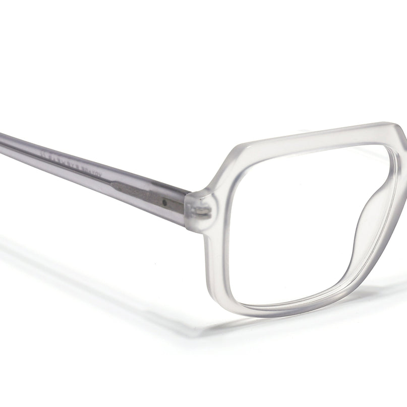 Voyage Transparent Grey Square Eyeglasses for Men & Women - MG4902-C2