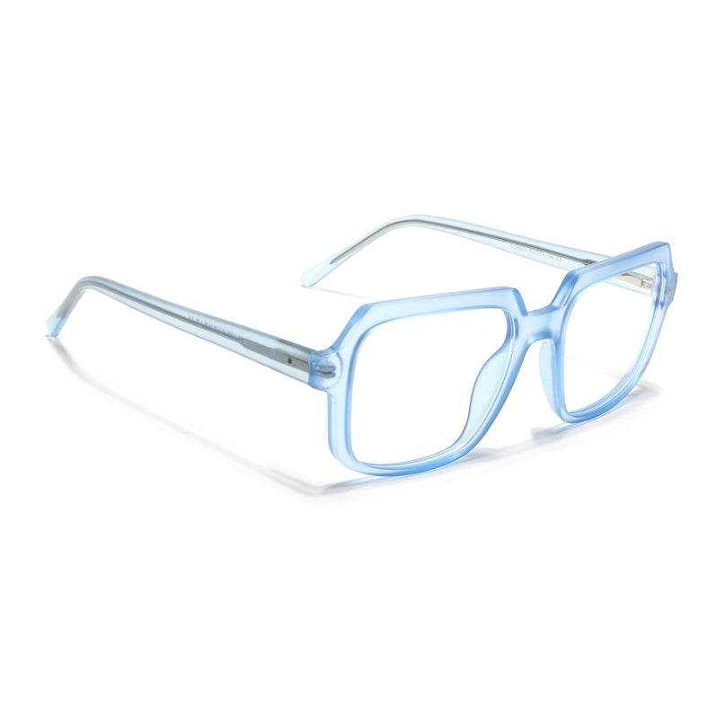 Voyage Transparent Blue Square Eyeglasses for Men & Women - MG4904-C4