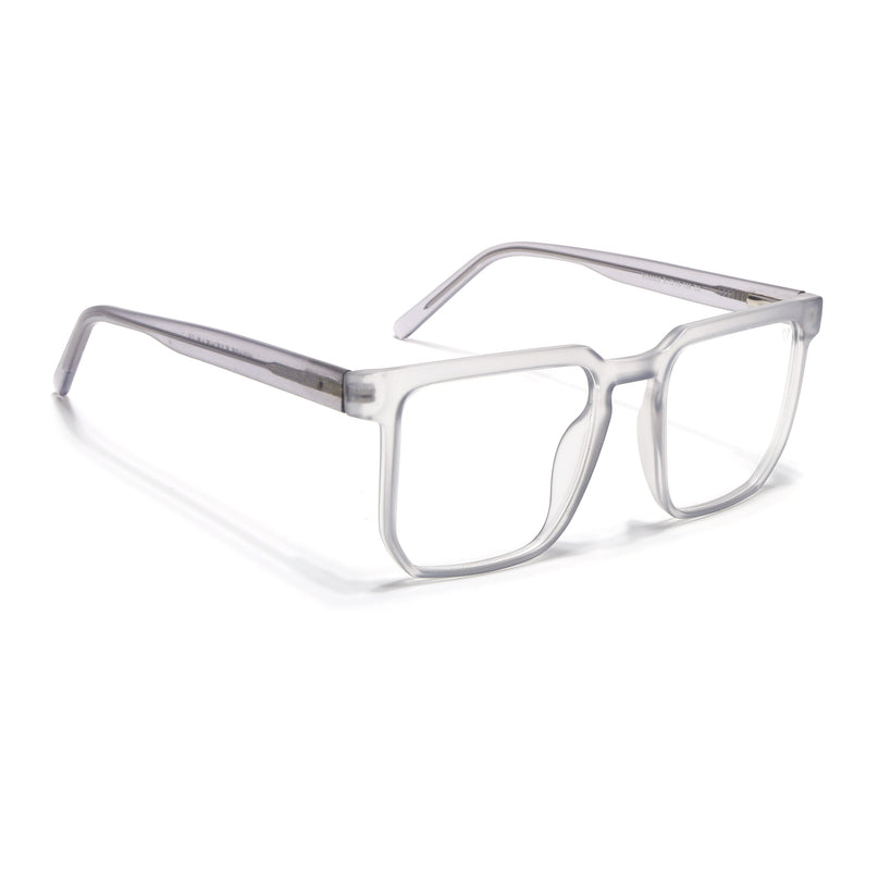 Voyage Transparent Grey Square Eyeglasses for Men & Women - MG4907-C2