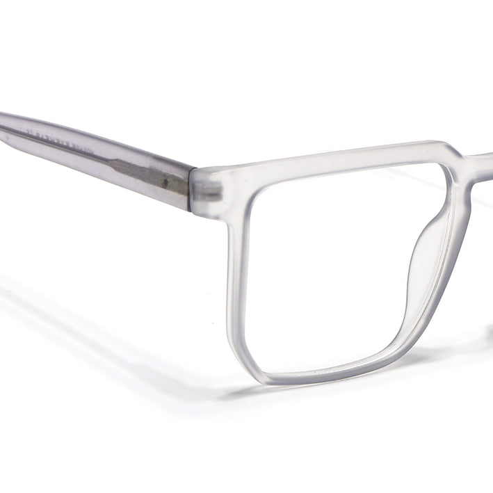 Voyage Transparent Grey Square Eyeglasses for Men & Women - MG4907-C2
