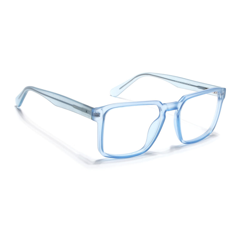 Voyage Transparent Blue Square Eyeglasses for Men & Women - MG4924-C4