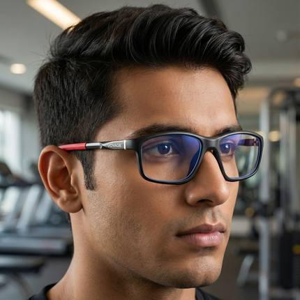 Voyage Striker Black Rectangle Eyeglasses for Men & Women - MG6150-C6