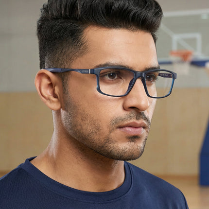 Voyage Striker Black Rectangle Eyeglasses for Men & Women - MG6155-C5