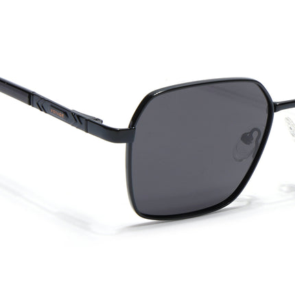 Square Polarized Sunglasses for Men & Women (Black Lens | Black Frame - VOYLB01-C1)